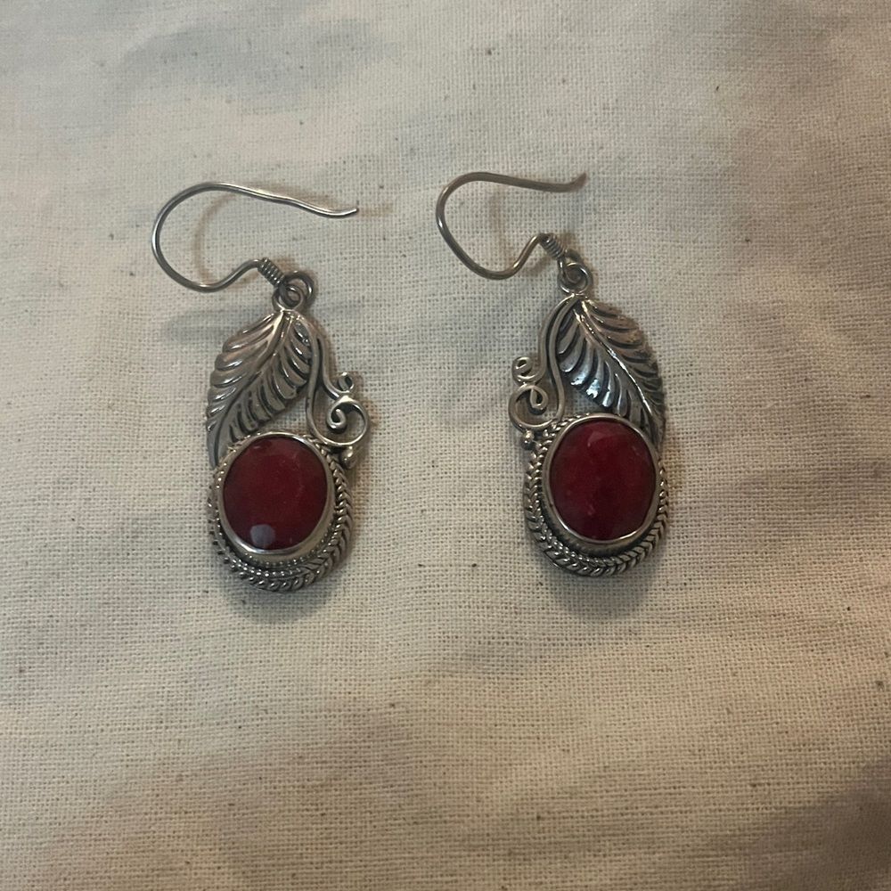 Boho Sterling Redstone earrings